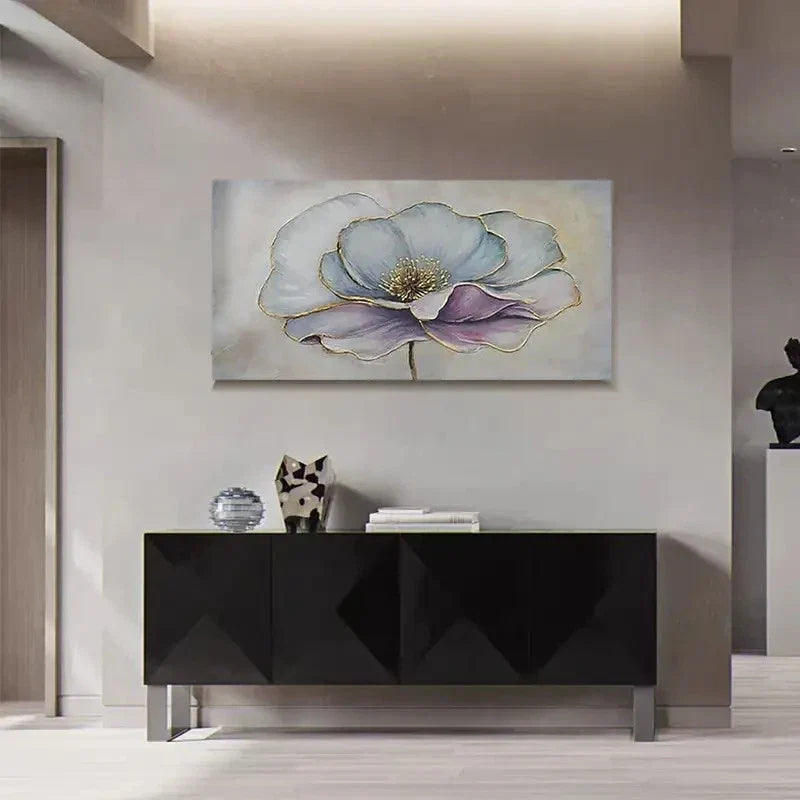 Beautiful Blooming Flowers Wall Art Canvas Office Home Room Framed 80x45cm