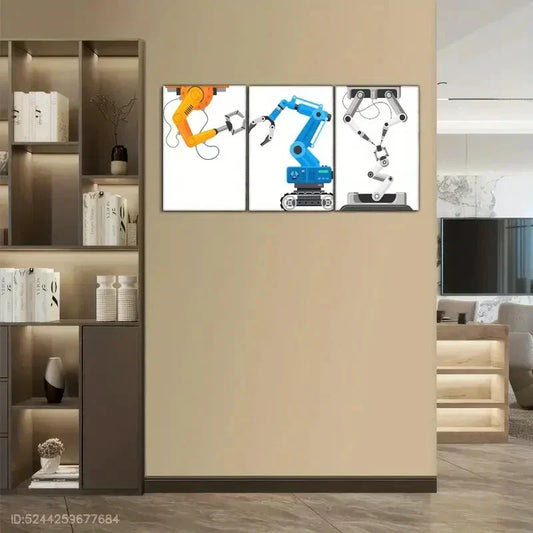 3pcs Space Artistic Engineering Machinery Poster Metal Print Ready to Hang Art