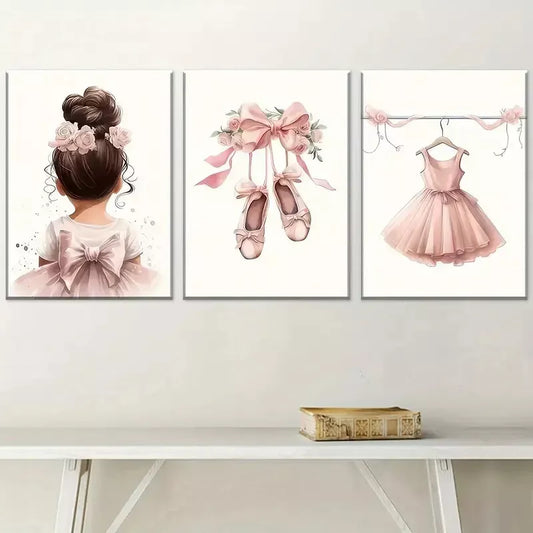 3pcs Modern Stylish Ballet Dance Aesthetic Wall Art Set Canvas Framed 40x60cm - High Quality Print 100% Australian Made Wall Canvas Ready to Hang