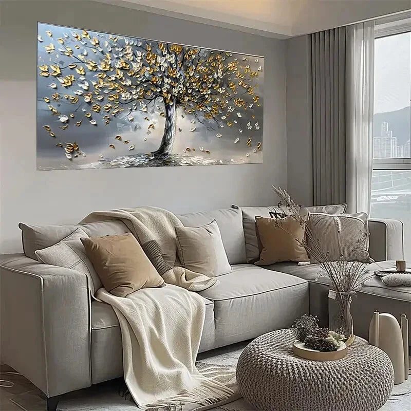 Silvery and textured Wall Art wall canvas office home room framed 120x60cm