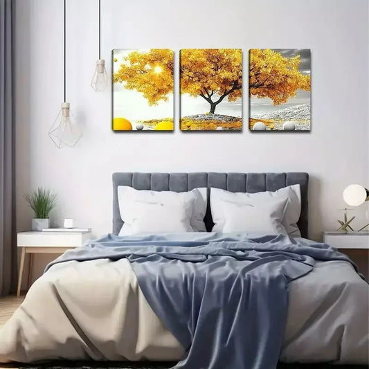 3pcs Elegant Breathtaking Nature Leaf Pattern Wall Art Set Canvas Framed 40x60cm - High Quality Print 100% Australian Made Wall Canvas Ready to Hang