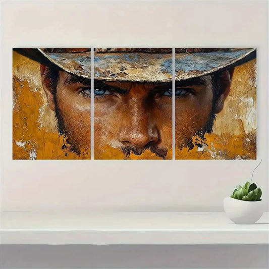 3pcs Warm Brown Golden Black Large Metal Print Ready to Hang Art