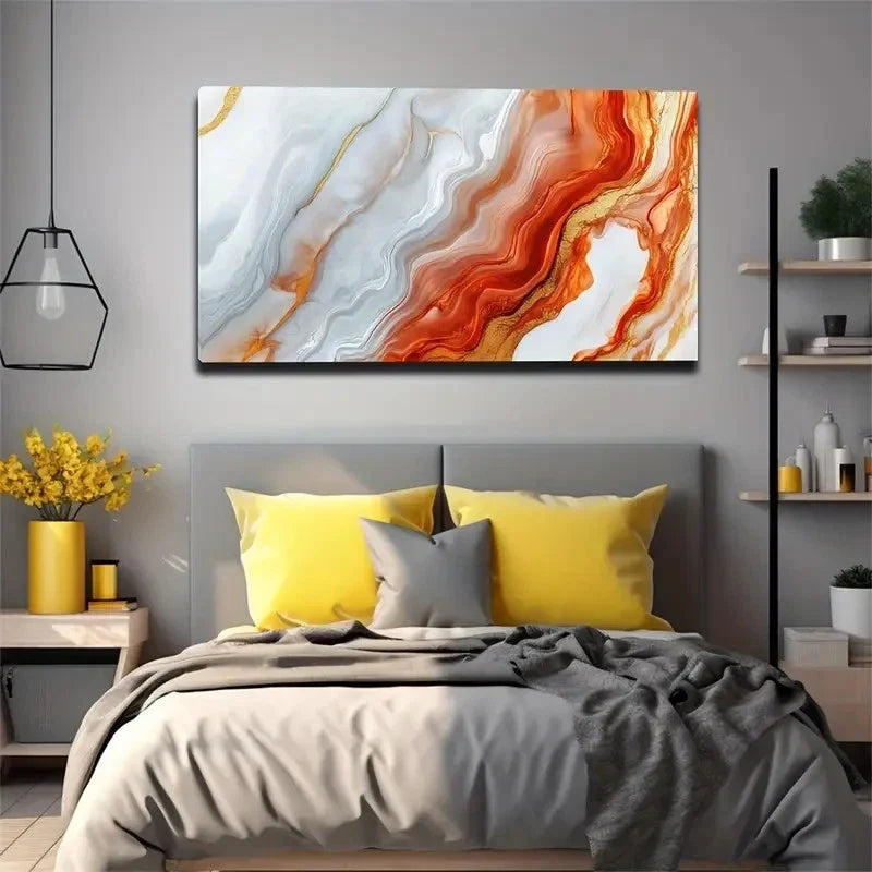 Abstract Wave Modern Deco Wall Art Canvas Office Home Room Framed 120x60cm
