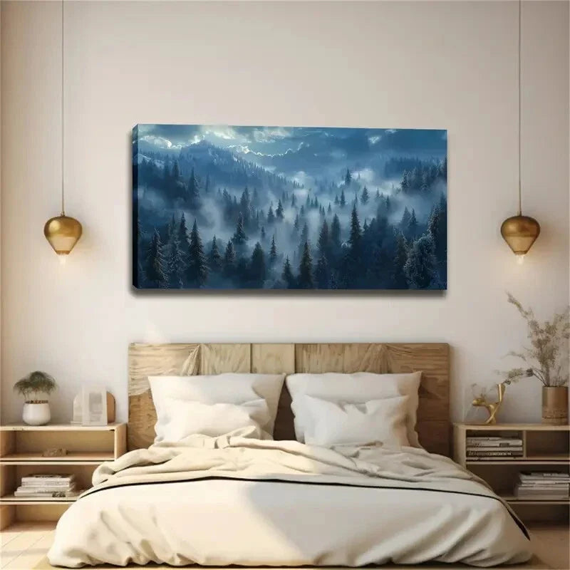 Modern Minimalist Winter Wall Art canvas office home room framed 120x60cm