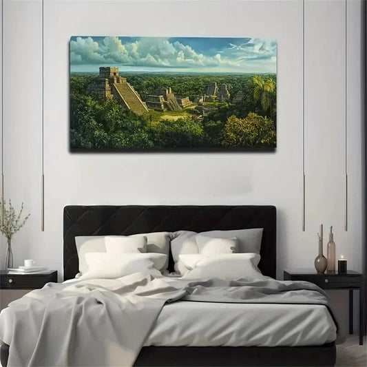 Ancient Architectural Remains Wall Art Canvas Office Home Room Framed 120x60cm