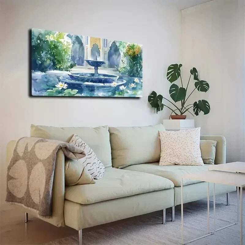 White Flowers Growing Around Wall Art Canvas Office Home Room Framed 120x60cm
