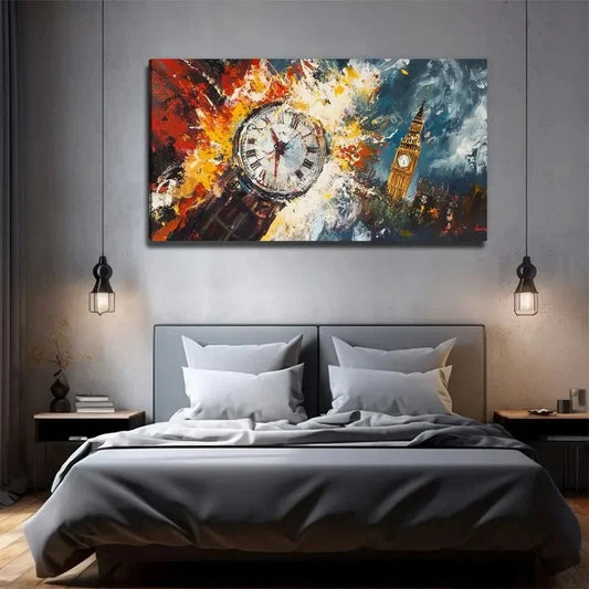 Big Ben & London Eye Wall Art Canvas Office Home Room Framed 120x60cm