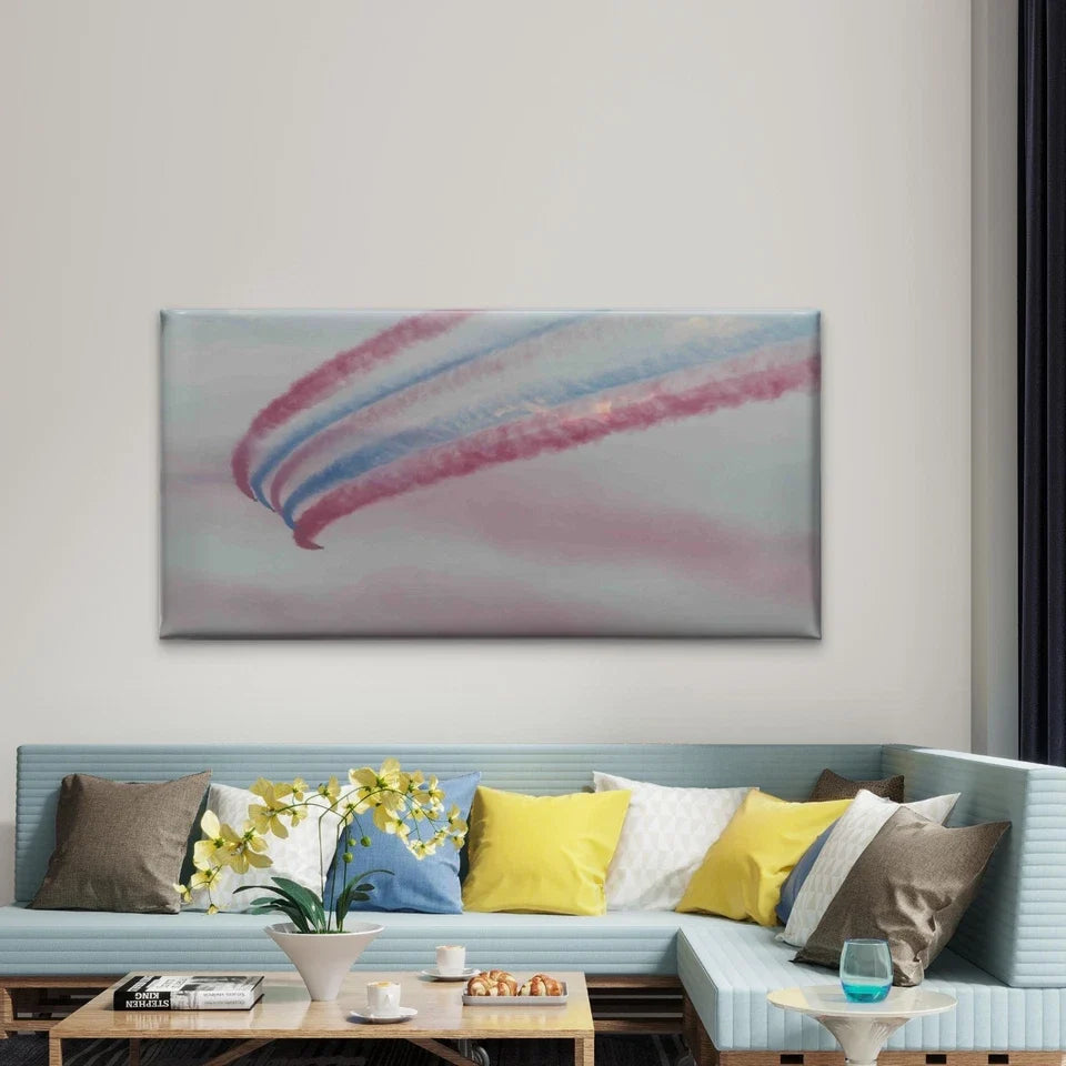 Close Up Of Airplane In Air Wall Art Canvas Office Home Room Framed 80x45cm