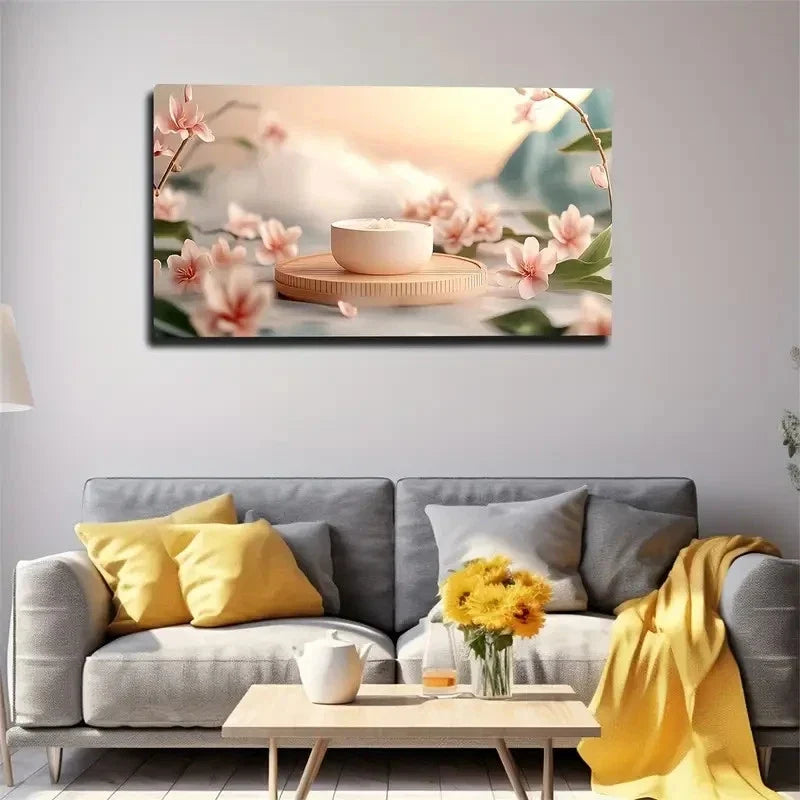 Modern Minimalist White Bowl Wall Art canvas office home room framed 120x60cm