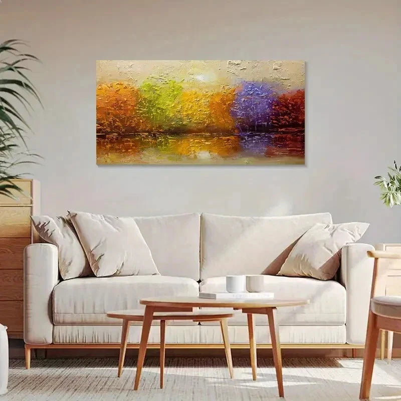 Abstract Colorful Forest Lands Wall Art Canvas Office Home Room Framed 120x60cm