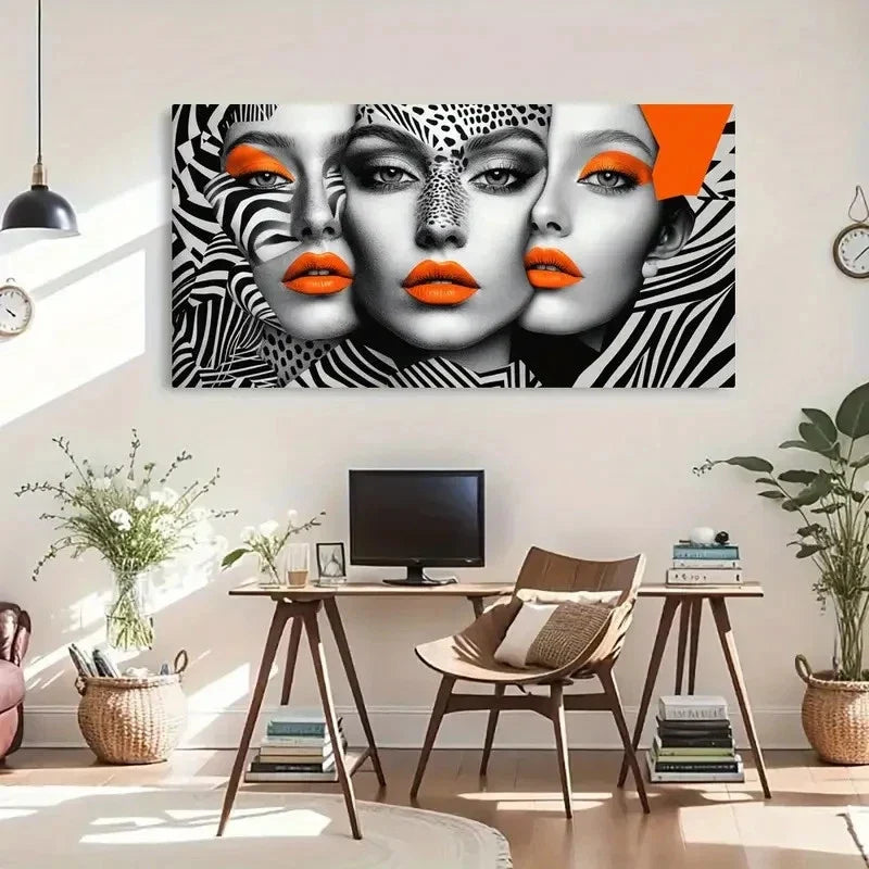 Cartoon Pattern Décor Abstract Wall Art Canvas Office Home Room Framed 120x60cm