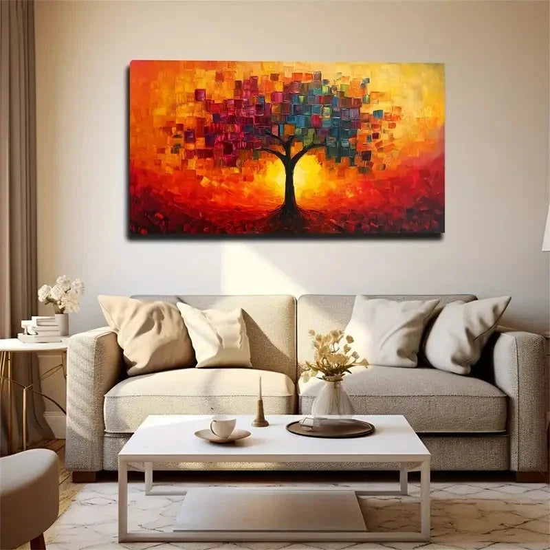 Abstract Tree Decorative Wall Art Canvas Office Home Room Framed 120x60cm