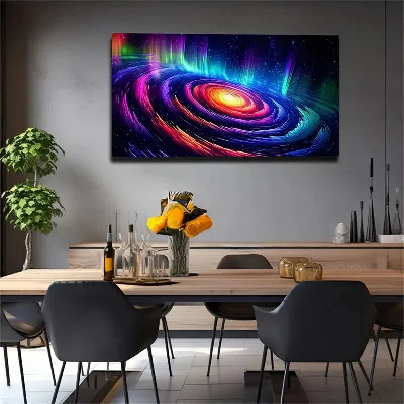 Cosmic Nebula Colorful Space Wall Art Canvas Office Home Room Framed 120x60cm