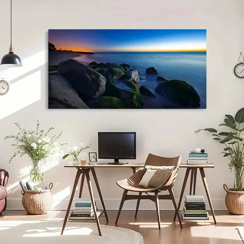 Seaside Landscape Deco Wall Art Canvas Office Home Room Framed 120x60cm