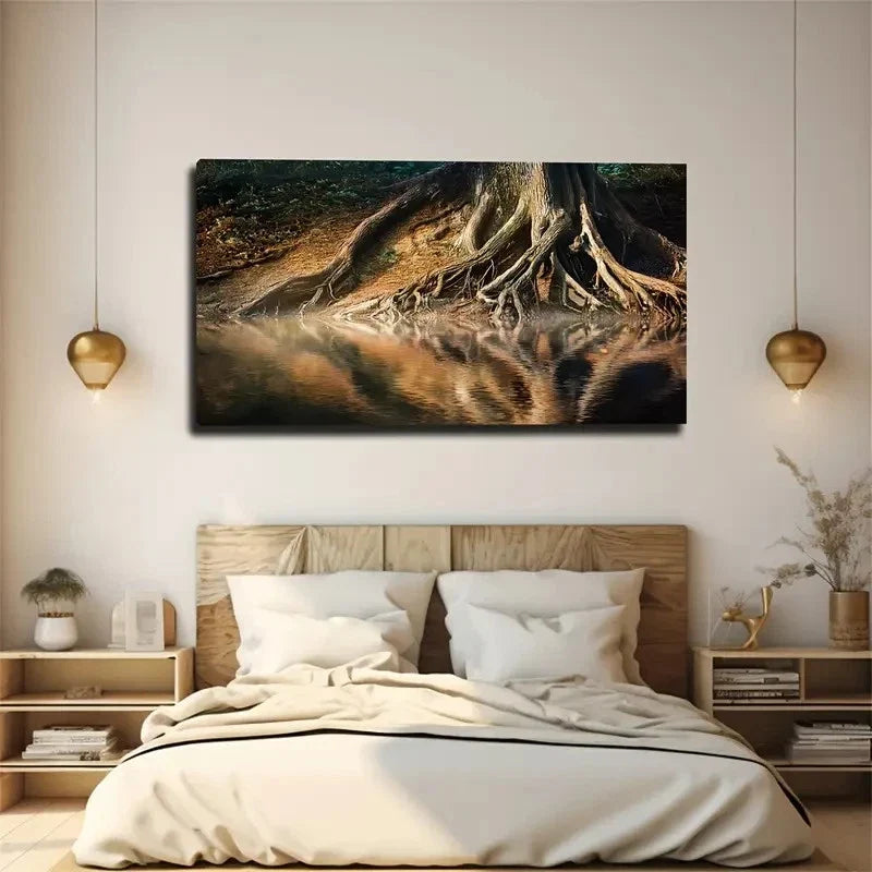 Roots Of Big Trees Wall Art Canvas Office Home Room Framed 80x45cm
