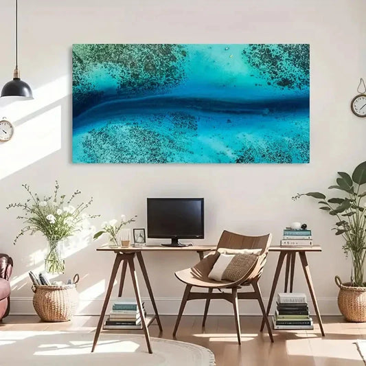Natural Landscape Ocean Drone Wall Art Canvas Office Home Room Framed 120x60cm
