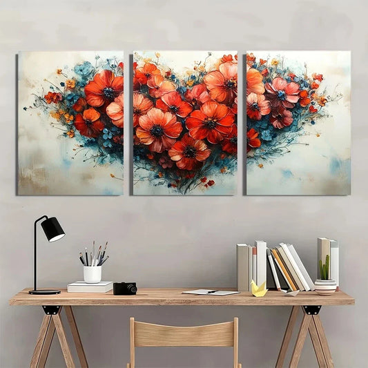 3pcs Painting Cutouts Colourful Metal Print Ready to Hang Art