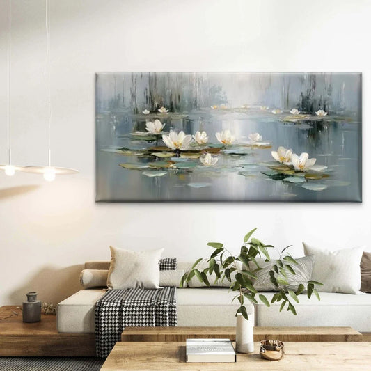 Minimalist Abstract Floral Wall Art Canvas Office Home Room Framed 80x45cm