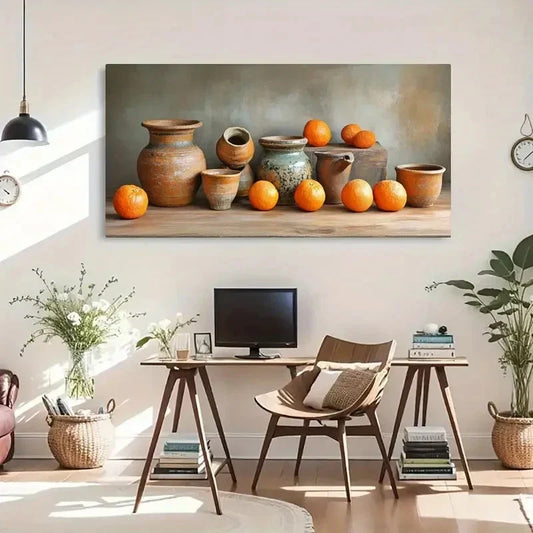 Rustic Farmhouse Modern Pottery Wall Art Canvas Office Home Room Framed 120x60cm