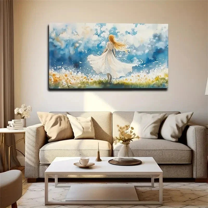 Spring Floral Landscape Wall Art Canvas Office Home Room Framed 120x60cm