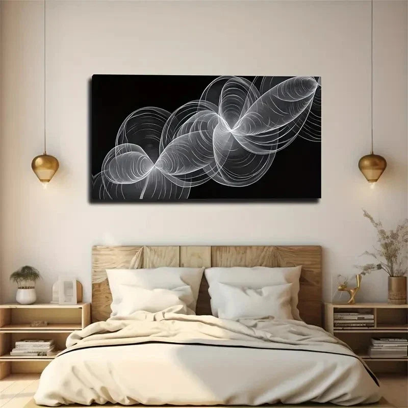 Abstract Entwined Lines Perfect Wall Art Canvas Office Home Room Framed 120x60cm