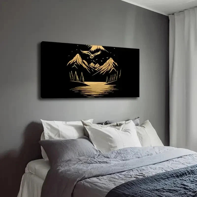 Dynamic Brushstroke Design Wall Art Canvas Office Home Room Framed 120x60cm