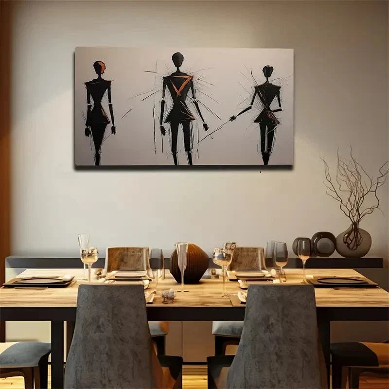 Three Abstract Dimensional Wall Art Canvas Office Home Room Framed 120x60cm