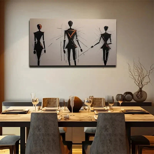 Three Abstract Dimensional Wall Art Canvas Office Home Room Framed 120x60cm