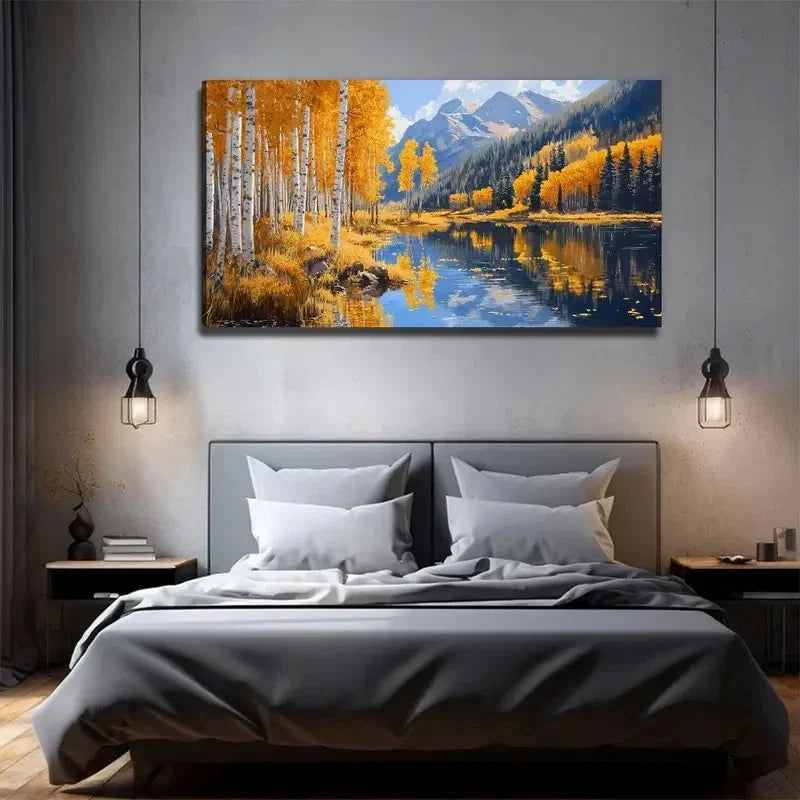 Romantic And Seclusive Lake Wall Art Canvas Office Home Room Framed 120x60cm