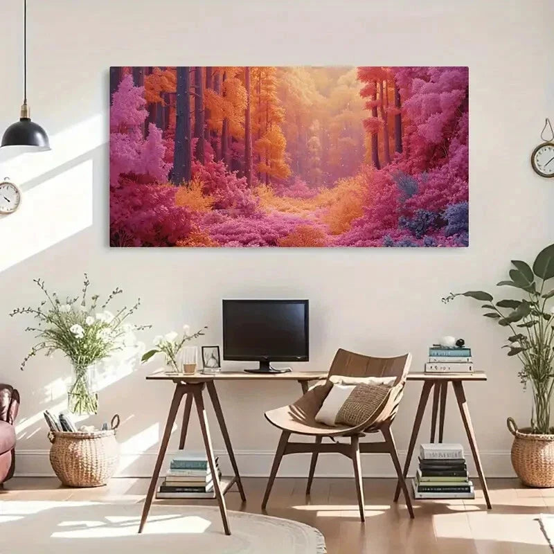 Vibrant Surreal Landscape Décor Wall Art Canvas Office Home Room Framed 120x60cm