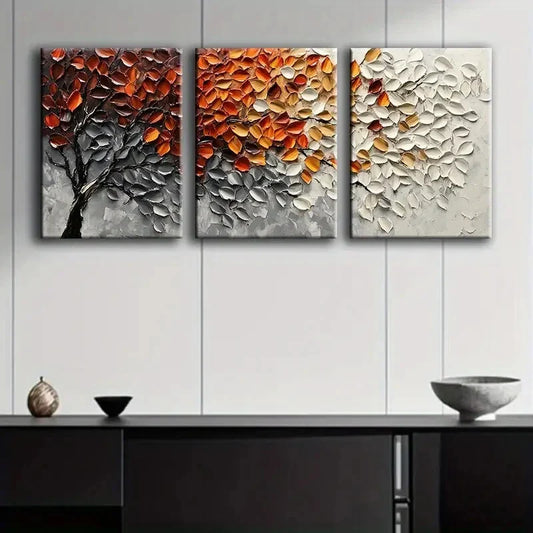 3pcs Autumn Tree Nature Colorful Perfect Wall Art Set Canvas Framed 40x60cm - High Quality Print 100% Australian Made Wall Canvas Ready to Hang