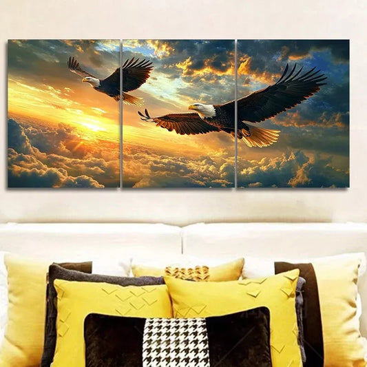 3pcs Eagle Framed Canvas Sky Nature Wall Art Set Canvas Framed 40x60cm - High Quality Print 100% Australian Made Wall Canvas Ready to Hang