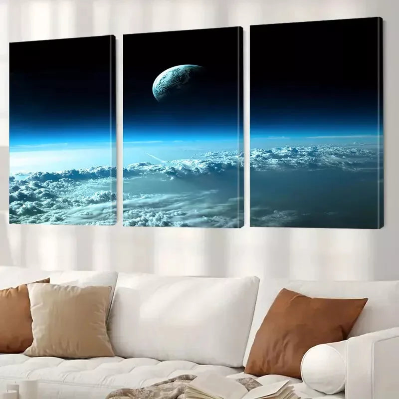 3pcs Modern Decorative Abstract Outer Space Wall Art Set Canvas Framed 40x60cm - High Quality Print 100% Australian Made Wall Canvas Ready to Hang