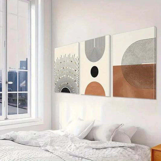 3pcs Contemporary Shining Sun & Landscape Wall Art Set Canvas Framed 40x60cm - High Quality Print 100% Australian Made Wall Canvas Ready to Hang