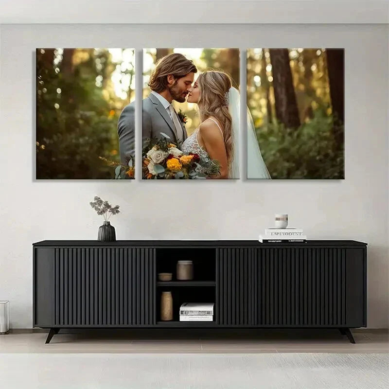 3pcs Wedding Couple Kiss Romantic Love Perfect Wall Art Set Canvas Framed 40x60cm - High Quality Print 100% Australian Made Wall Canvas Ready to Hang