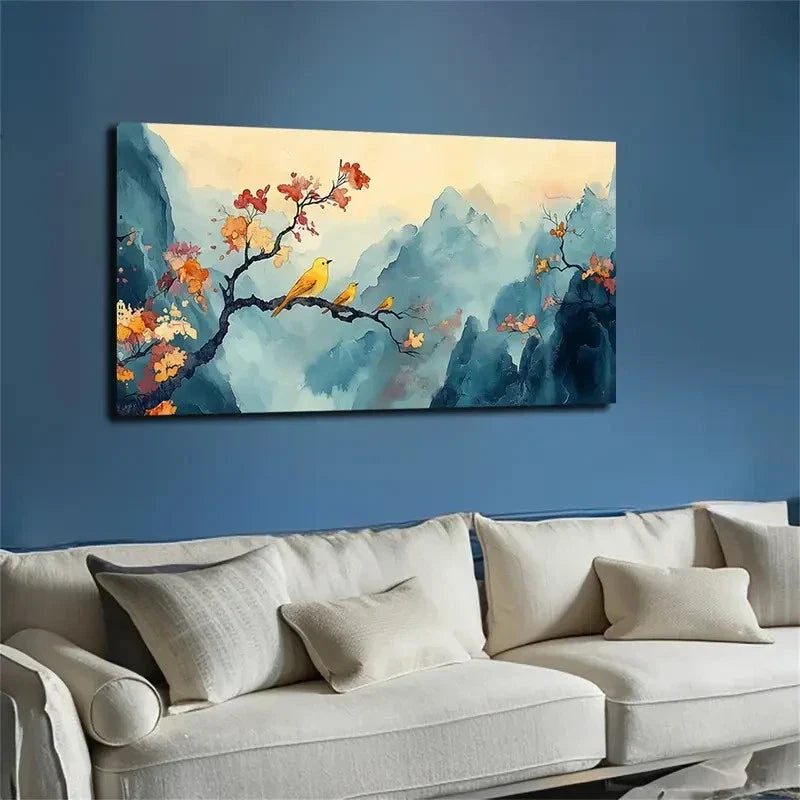 The Mountains Are Rendered Wall Art Canvas Office Home Room Framed 120x60cm