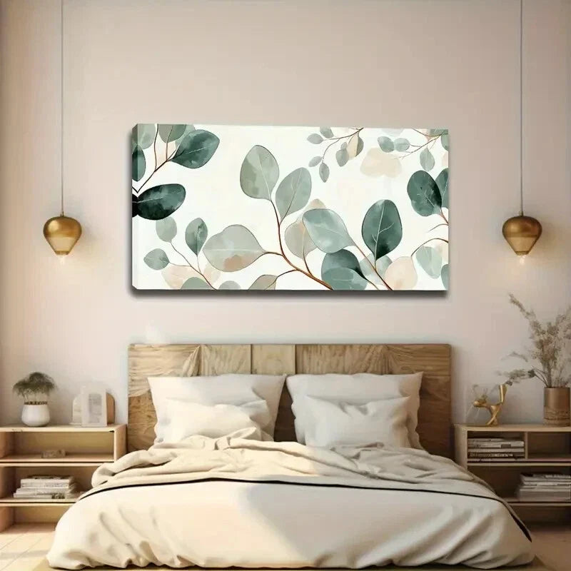 Eucalyptus Leaves and Branches Wall Art canvas office home room framed 120x60cm
