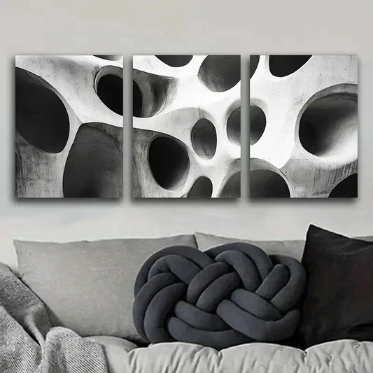 3pcs Organic shaped holes Metal Print Ready to Hang Art