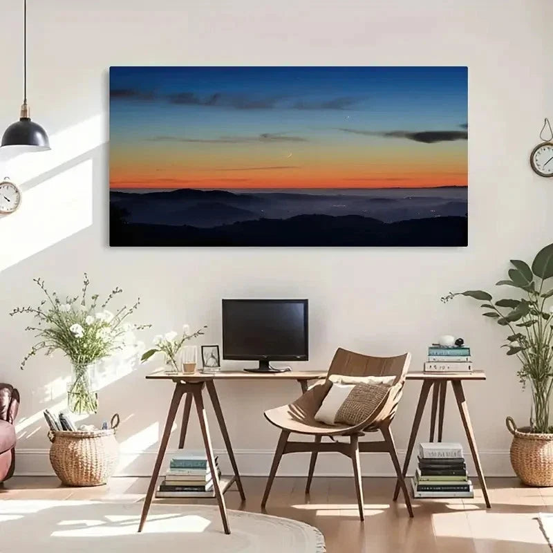 Sublime Majesty Of Sunset Glow Wall Art Canvas Office Home Room Framed 80x45cm