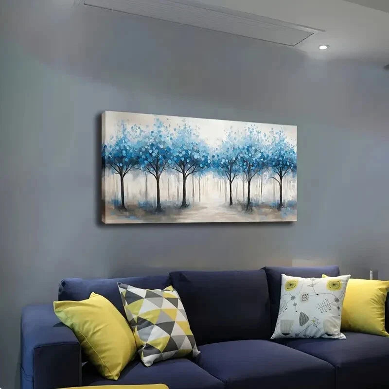 Round Brushstroke Design Wall Art Canvas Office Home Room Framed 120x60cm