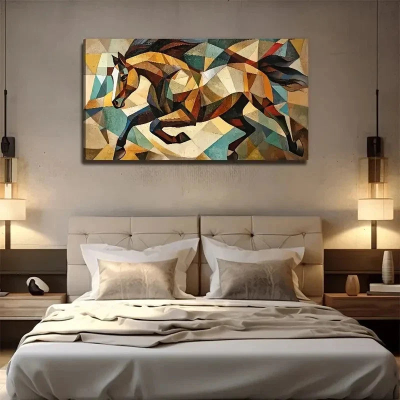 Running Horse Modern Wall Art Canvas Office Home Room Framed 120x60cm