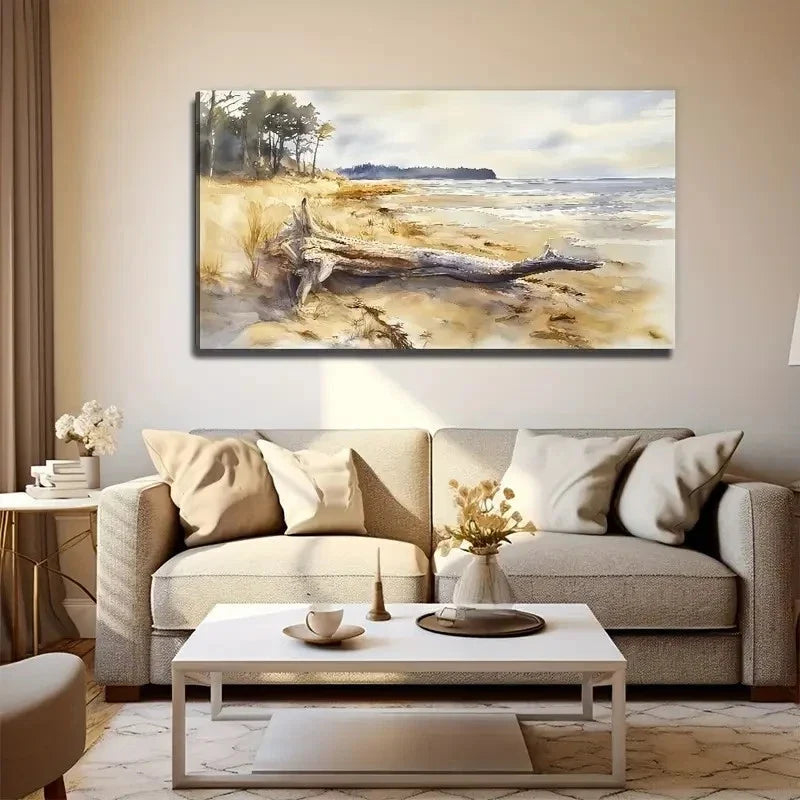 Golden Sands & Pastel Skies Wall Art Canvas Office Home Room Framed 80x45cm
