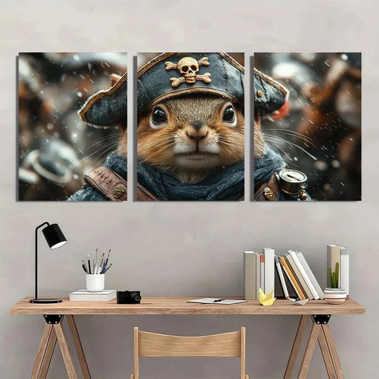 3pcs Penguin Bath Modern Retro Style Metal Print Ready to Hang Art