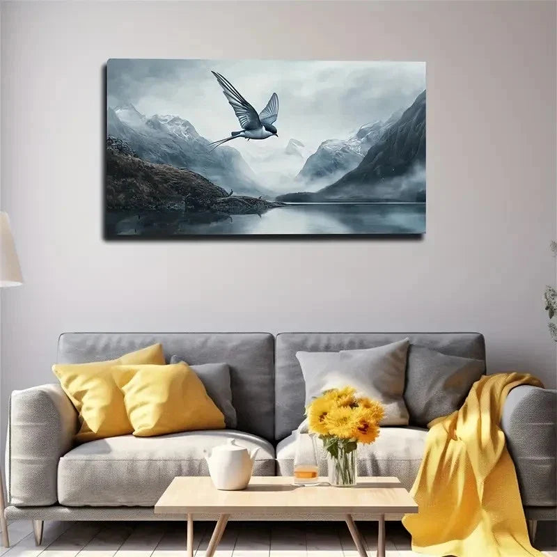 Realistic Flying Hummingbird Wall Art canvas office home room framed 120x60cm