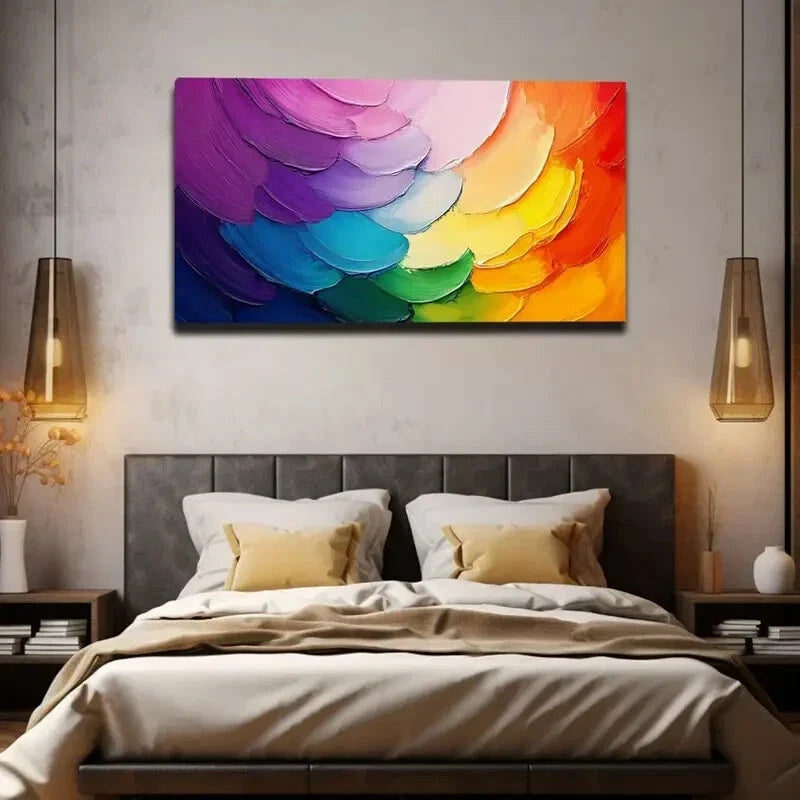Vibrant Colorful Forms Abstract Wall Art Canvas Office Home Room Framed 120x60cm