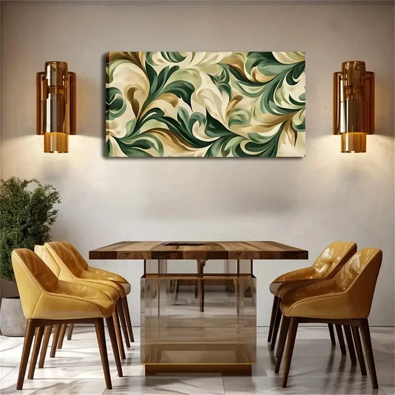 Leaf Shape Is Smooth Curve Wall Art Canvas Office Home Room Framed 120x60cm