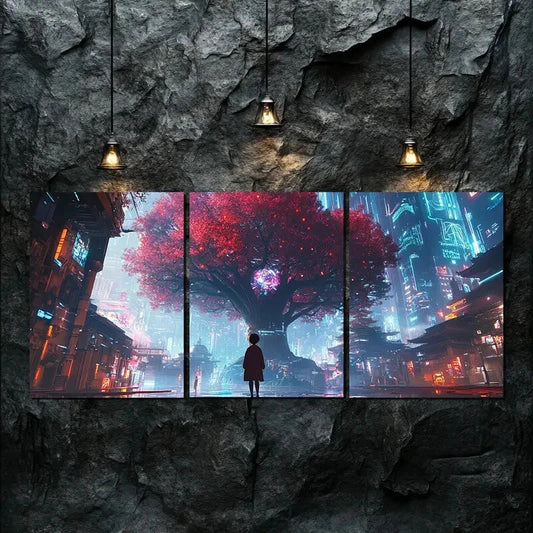 3pcs World Tree Nature Beautiful Color Perfect Wall Art Set Canvas Framed 40x60cm - High Quality Print 100% Australian Made Wall Canvas Ready to Hang