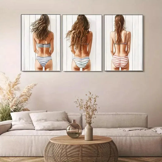 3pcs Beautiful Back View Wall Art Canvas Wall Art Set Canvas Framed 40x60cm - High Quality Print 100% Australian Made Wall Canvas Ready to Hang