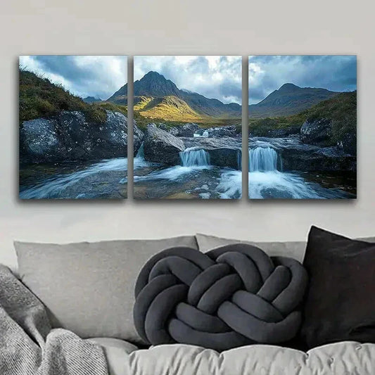 3pcs Scottish Highlands Art Painting Metal Print Ready to Hang Art