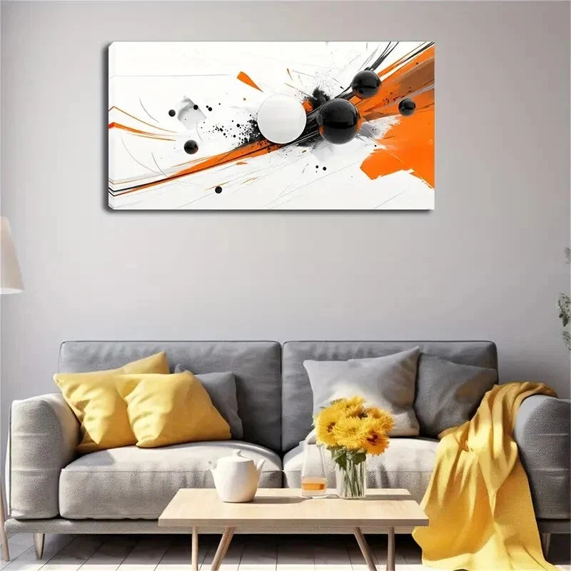Splatter Paint Design with Bold Wall Art Canvas Office Home Room Framed 120x60cm